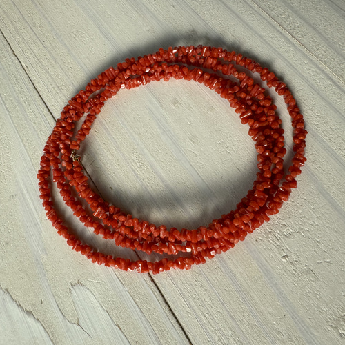 欲しかった⭐︎素材感たっぷりの約100センチ 赤珊瑚ロングネックレス