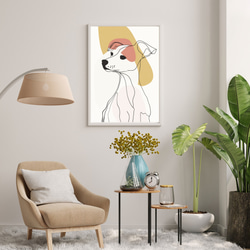 【犬と線 - ジャックラッセルテリア犬 No.1】モダンアートポスター ラインアート 犬の絵 犬の絵画 犬のイラスト 7枚目の画像