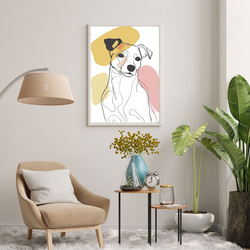 【犬と線 - ジャックラッセルテリア犬 No.2】モダンアートポスター ラインアート 犬の絵 犬の絵画 犬のイラスト 7枚目の画像