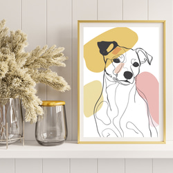 【犬と線 - ジャックラッセルテリア犬 No.2】モダンアートポスター ラインアート 犬の絵 犬の絵画 犬のイラスト 8枚目の画像