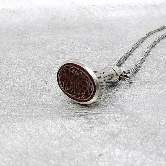 送料無料！とっても珍しいカーネリアンのシグネット印台シルバー825  