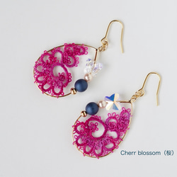 Shell hoop《Spring flower》全6色♦︎ピアス/イヤリング 12枚目の画像