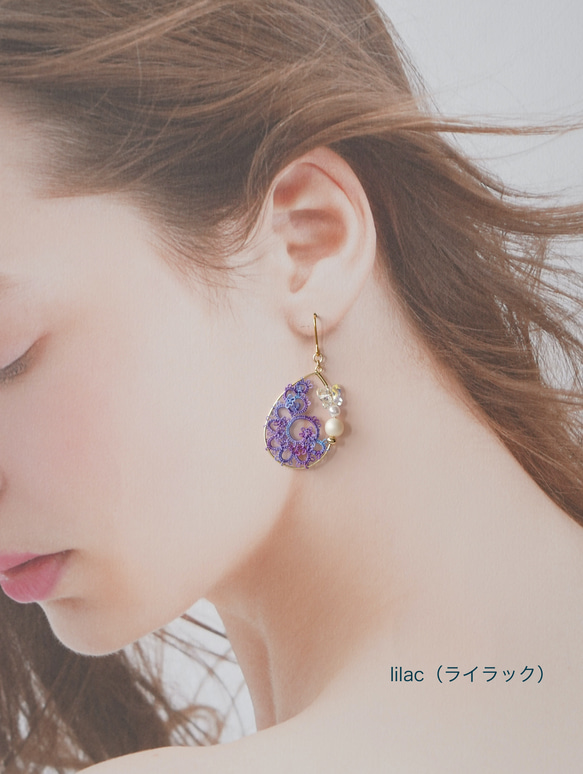 Shell hoop《Spring flower》全6色♦︎ピアス/イヤリング 11枚目の画像