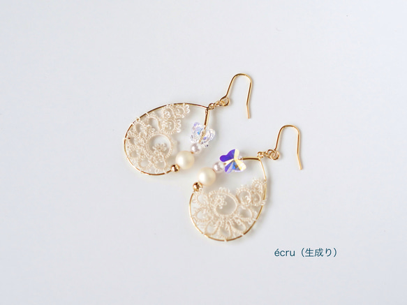 Shell hoop《Spring flower》全6色♦︎ピアス/イヤリング 2枚目の画像