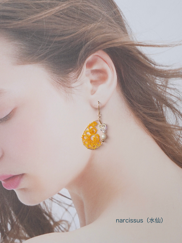 Shell hoop《Spring flower》全6色♦︎ピアス/イヤリング 5枚目の画像