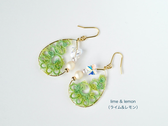 Shell hoop《Spring flower》全6色♦︎ピアス/イヤリング 6枚目の画像