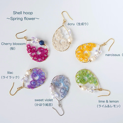 Shell hoop《Spring flower》全6色♦︎ピアス/イヤリング 1枚目の画像