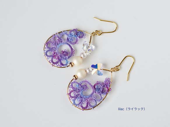 Shell hoop《Spring flower》全6色♦︎ピアス/イヤリング 10枚目の画像