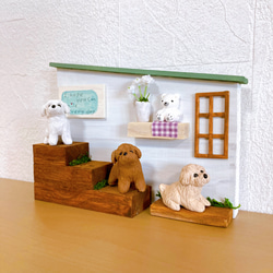 トイプードル　ミニチュア　犬　フィギュア　置物　オブジェ　木工　ミニチュアガーデン　 3枚目の画像