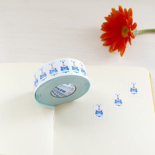 海外製ラベラーシール巻き売り大きめ 礼物猫猫 ステッカー マスキングテープ ラベラーシール まいど！猫 (大きめサイズ) シール・ステッカー