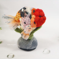 江戸錦　金魚　羊毛フェルト　アクアリウム　夏　春 2枚目の画像