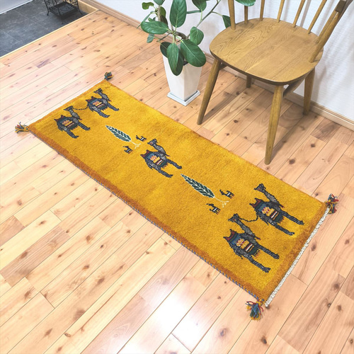 ペルシャ ギャッベ ランナーサイズ 絨毯 ラグ ペルシャギャッベ