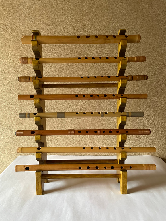 篠笛 スタンド 8本 オールナットツヤなし その他インテリア雑貨 koubou