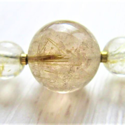 B７８　ネックレス　金針水晶　ゴールデンルチルクォーツ　アンティークスクエアグラス　天然石　天然石ビーズアクセサリー 3枚目の画像