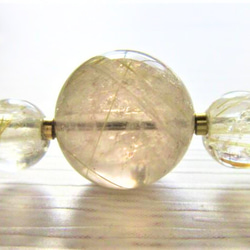 B７８　ネックレス　金針水晶　ゴールデンルチルクォーツ　アンティークスクエアグラス　天然石　天然石ビーズアクセサリー 4枚目の画像