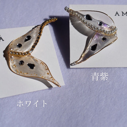 Bridal Butterfly Studs ホワイト　ちょうちょスタッドピアス　春　ブライダル 5枚目の画像