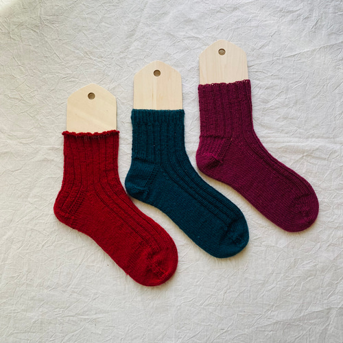 手編み リブ編みソックス 靴下 ネイロ 通販 17397036｜Creema(クリーマ)