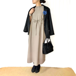 「カジュアル〜フォーマル着も出来る」2WAYロングワンピ (グレージュ) 6枚目の画像