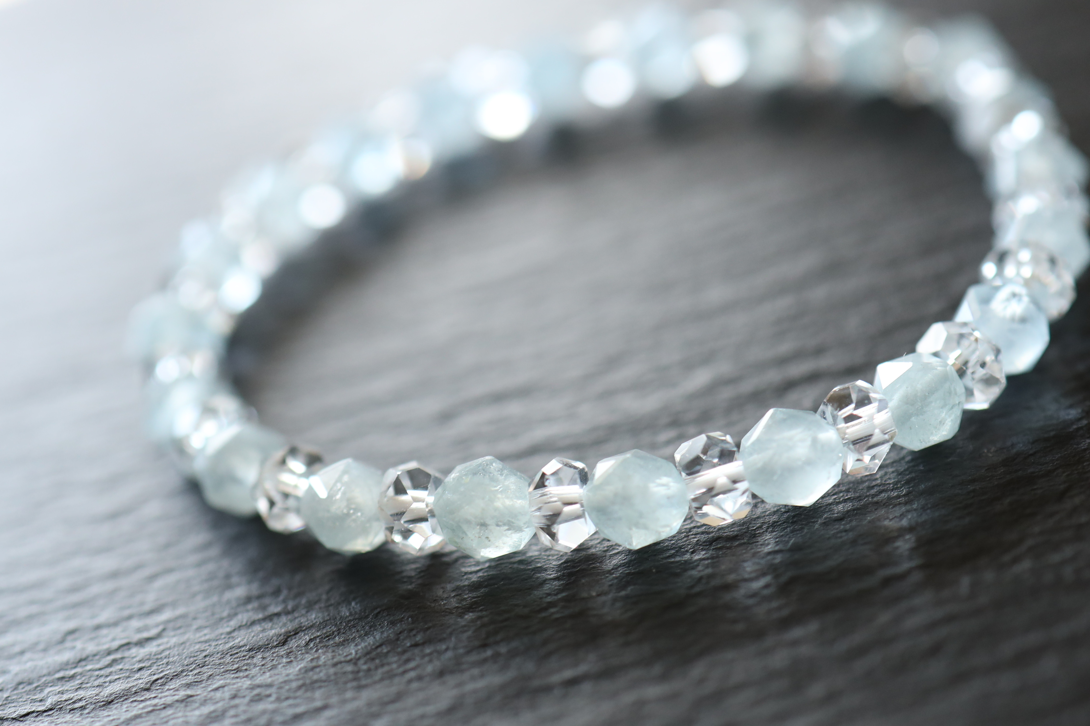 ☆プレミアムブレス☆宝石質☆アクアマリン：スターラウンドカット：6  