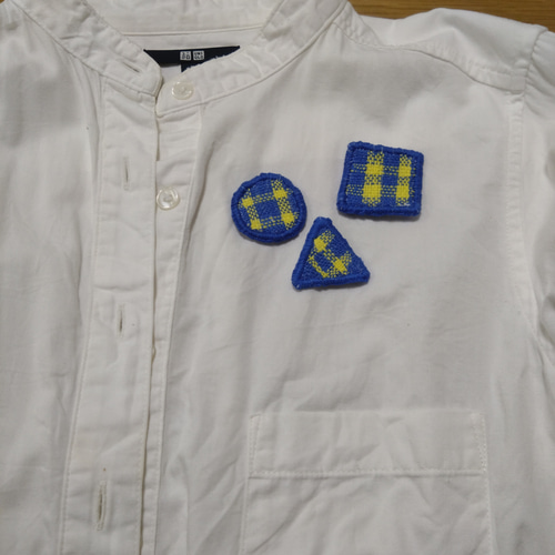 ○△□のワッペン ダーニング刺繍 その他ファッション雑貨 clover way