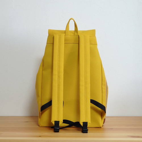 受注制作】弱撥水加工8号帆布 リュックサック マスタード リュック