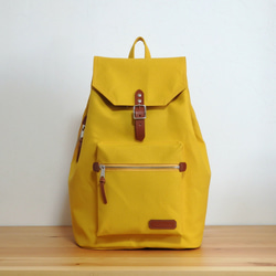 受注制作】弱撥水加工8号帆布 リュックサック マスタード リュック
