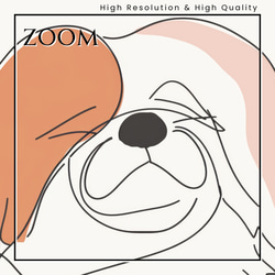 【犬と線 - ペキニーズ犬 No.3】モダンアートポスター ラインアート 犬の絵 犬の絵画 犬のイラスト 3枚目の画像