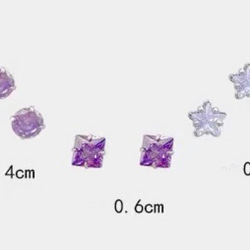 【6点1セット】ファッションシンプルシルバー　丸正方形花ピアス 6枚目の画像