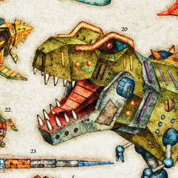アートポスター『幻想機械生物の世界』A3サイズ・A3ノビサイズ （２種類から選べます）恐竜 深海魚 こどもの日 5枚目の画像