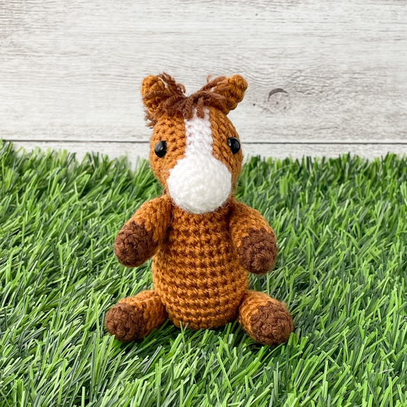 受注製作】お馬さんのあみぐるみ お座りタイプ【栗毛】母の日の