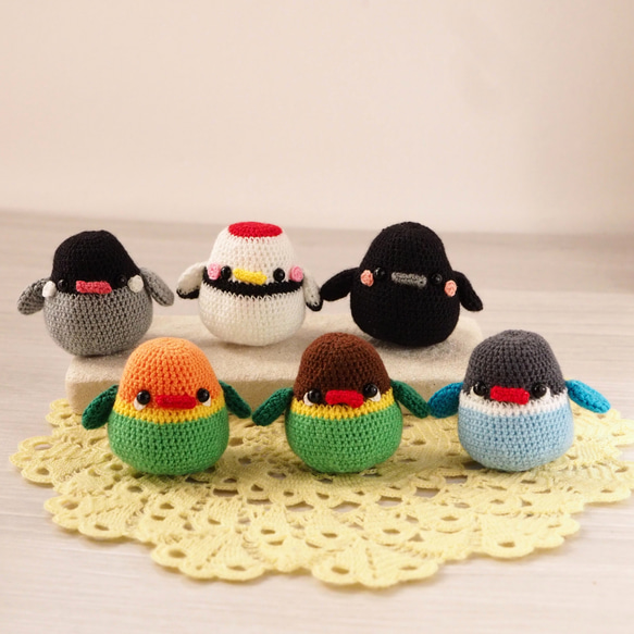 桜文鳥さんのポーチ×3&編みぐるみ♪ 桜文鳥さんのポーチ×3&編みぐるみ♪ 財布・ケース・小物入れ