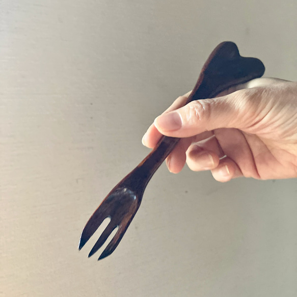 手作り漆ぬり木製フォーク4 / Handmade lacquer-coated Wooden Fork4 7枚目の画像