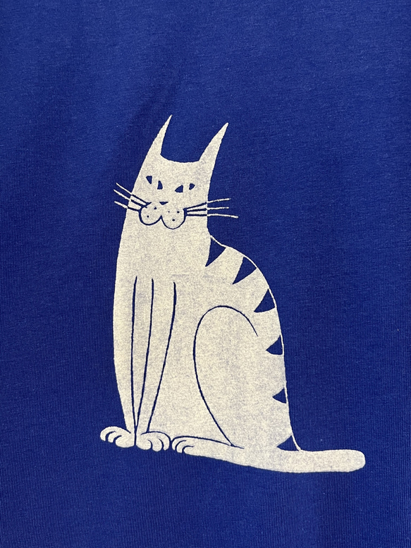 猫柄　レディースTシャツフレアワンピース綿100％【S～4L】 2枚目の画像