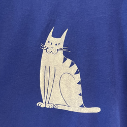 猫柄　レディースTシャツフレアワンピース綿100％【S～4L】 3枚目の画像