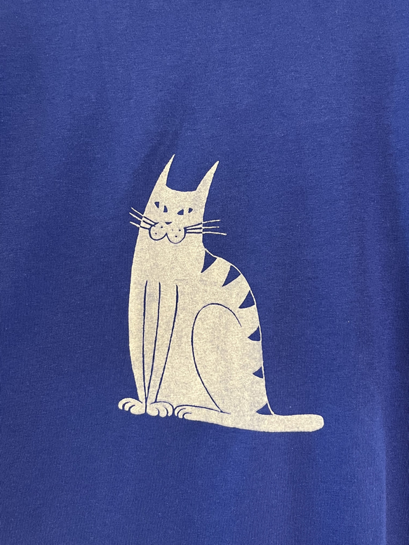 猫柄　レディースTシャツフレアワンピース綿100％【S～4L】 3枚目の画像