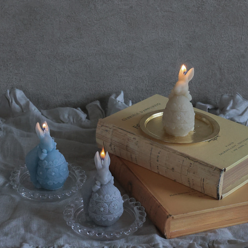 レースエッグとうさぎきのキャンドル キャンドル・キャンドルホルダー