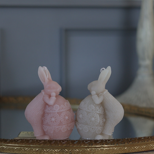 レースエッグとうさぎきのキャンドル キャンドル・キャンドルホルダー