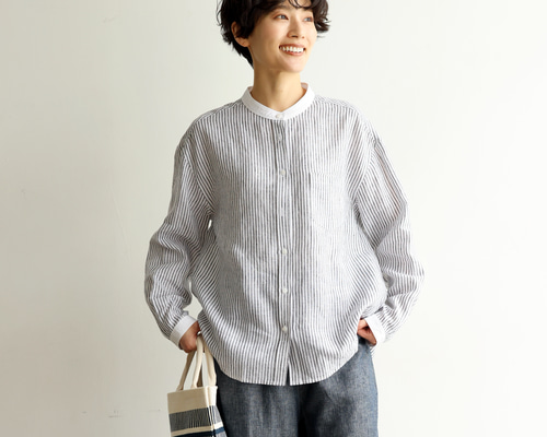 YLEVE（イレーヴ）120/2コットンタイプライターストライプバンド