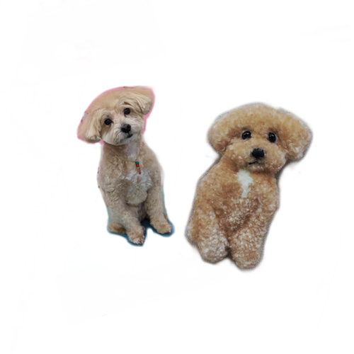 ブローチ ビーグル ハンドメイド 犬 パンチニードル （もこもこ刺繍 