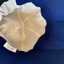 靛藍染色府綢鬱金香帽 M 號 [有機棉] 第7張的照片