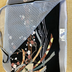 梅の花　黒留袖リメイク　絹　ギャザースカート 18枚目の画像