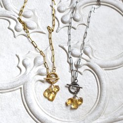 【選べる】陽だまり宝石質シトリン　3粒輝く　フロントマンテル　サージカルステンレス45㎝ネックレス 7枚目の画像