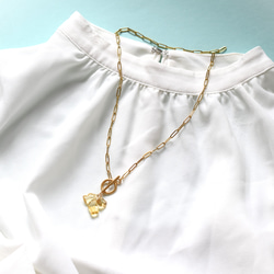 【選べる】陽だまり宝石質シトリン　3粒輝く　フロントマンテル　サージカルステンレス45㎝ネックレス 8枚目の画像