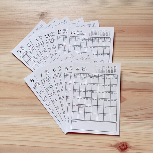 2024年4月はじまり♪カスタムカレンダーシール カレンダー *naru6372
