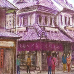 川越商店街（パステル画） 3枚目の画像