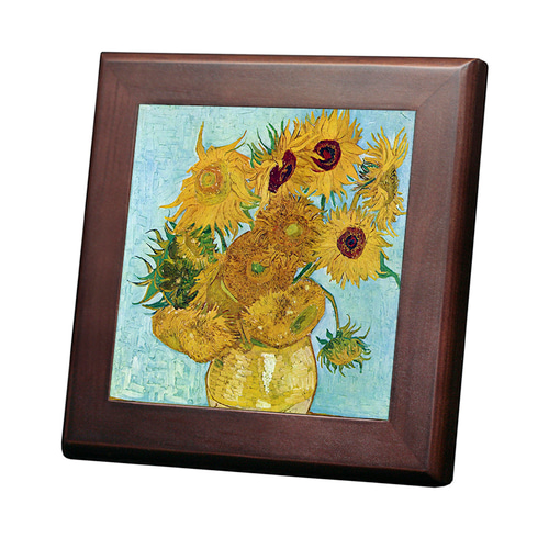 ゴッホ『 ひまわり 』（12本のひまわり）の木枠付きフォトタイル（S