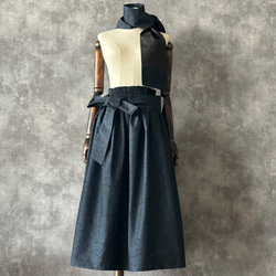 着物リメイクギャザースカート & ストール〜四季で心地良い上質大島紬素材〜kimono remake skirt 1枚目の画像