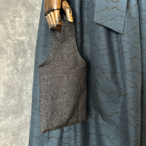 2点セット　大島紬　ハンドメイド　ギャザースカート　フリルストール付き　リメイク 一点モノ】大島紬 着物リメイク ギャザー スカート & ストール
