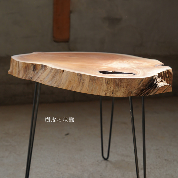 欅の輪切り 一枚板  コーヒーテーブル サイドテーブル（高さ・カラー変更無料） 6枚目の画像