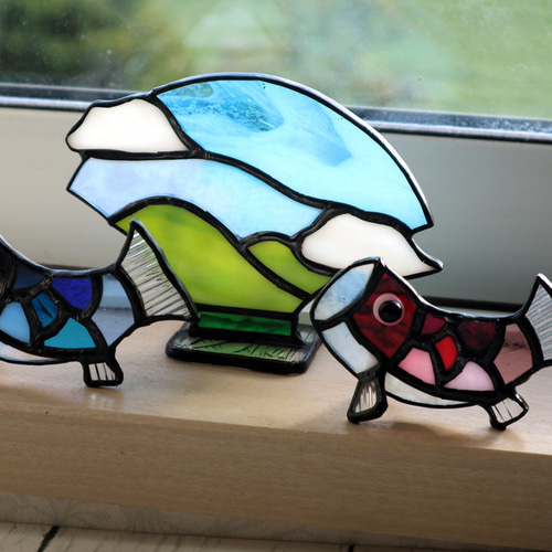 ステンドグラスサンキャッチャー・鯉のぼり（受注制作） サン